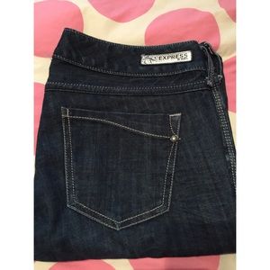 Express dark wash boot cut jeans