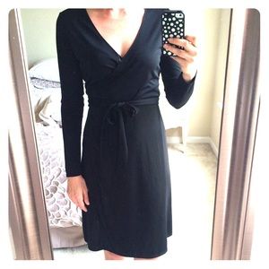 Classic black wrap dress