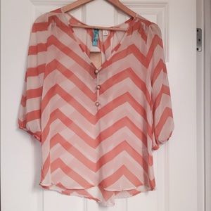 Peachy Orange Chevron top from Francesca's