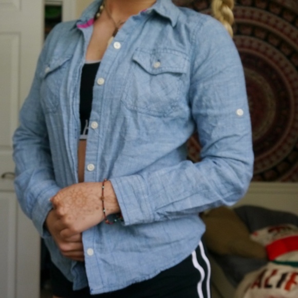 Denim look, long sleeve shirt