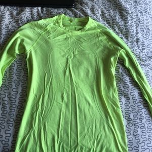 Neon yellow lululemon long sleeve