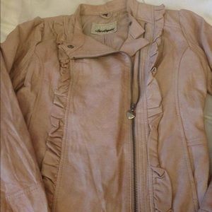 GUESS Fitted Girly Edgy Pink Leather Jacket XS