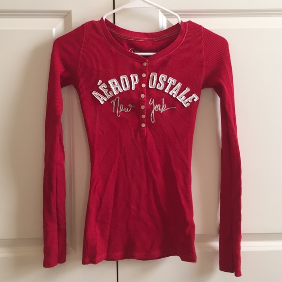 Long-Sleeve Red Aeropostale Shirt