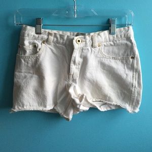 White jean shorts
