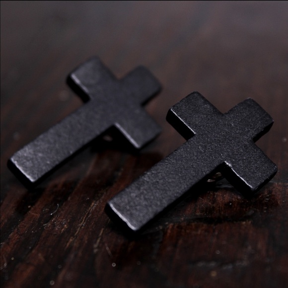 Wooden Cross Collar Pins