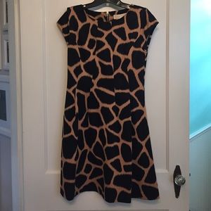 Michael Kors giraffe print fit and flare dress