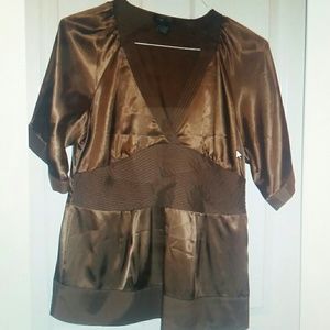 BCBG brown blouse size L