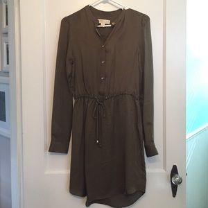 Michael Kors olive green silk dress