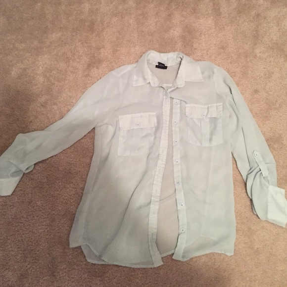 See through mint green top