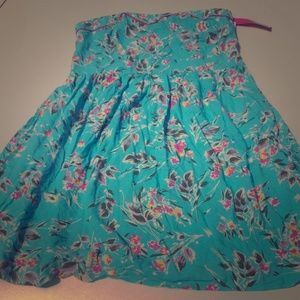 Bright teal, summer time rockabilly halter dress.