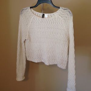 Off-White Cropped Knit Sweater