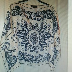 Gorgeous white and blue blouse