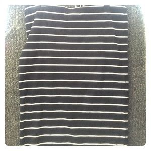 High Waist Elastic Striped Skirt