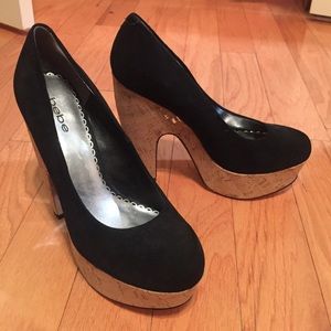 BEBE black suede shoes