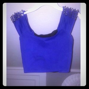 Studded blue crop top ✨