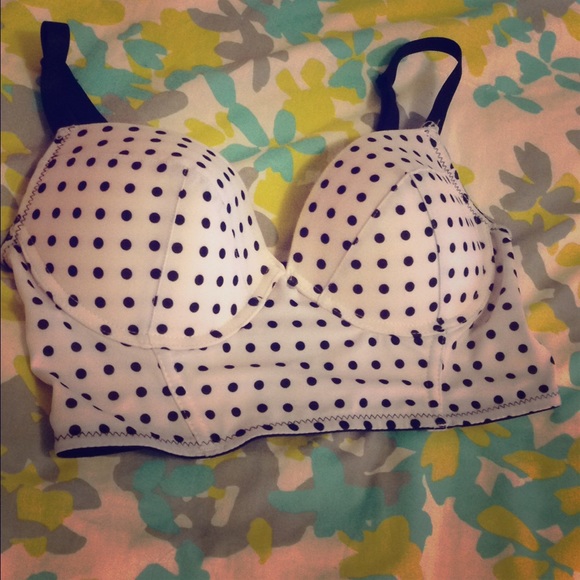 Polka dot bustier bra