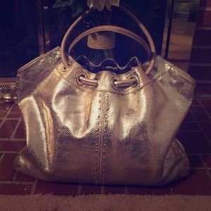 Metallic Gold Leather Tote