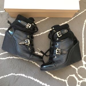Michael Kors black skid wedge