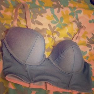 Light blue bustier bra