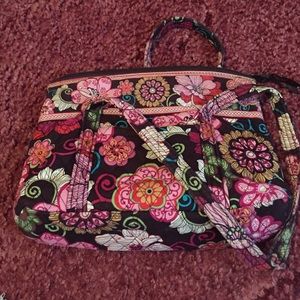 Vera Bradley brown and colorful handbag