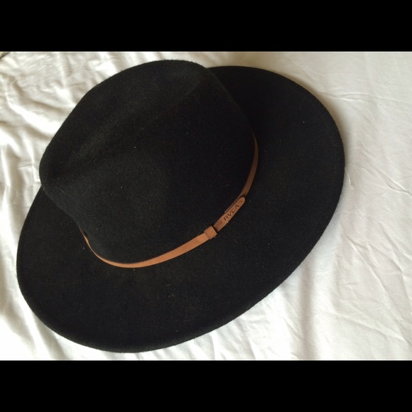 RVCA black wool wide-rimmed hat