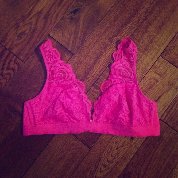 A pink lacy bralette!