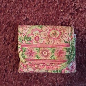Vera Bradley pink and green wallet