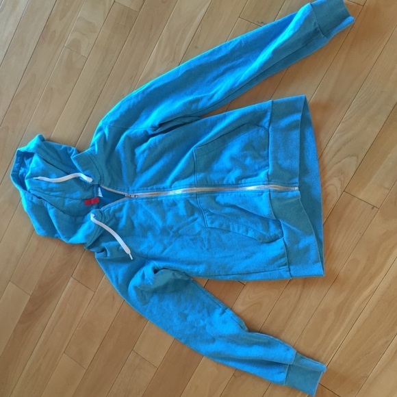 Light blue zip up hoodie jacket