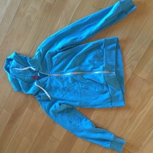 Light blue zip up hoodie jacket