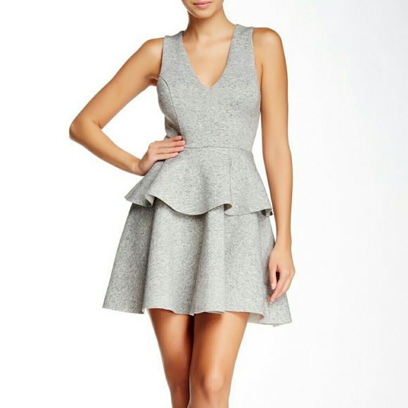 Everleigh Dresses & Skirts - Heather Gray Structured Peplum Dress
