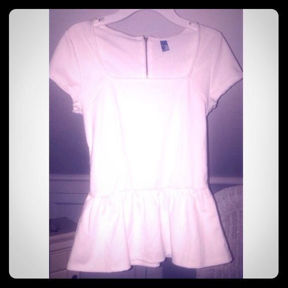 White peplum top