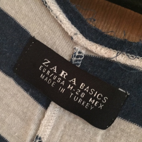 ZARA Striped Blue and White T shirt Dress - Picture 3 of 4