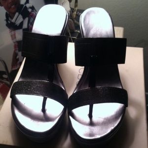 BCBGenetation two tone wedge sandals