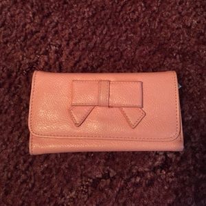 Peach bow wallet