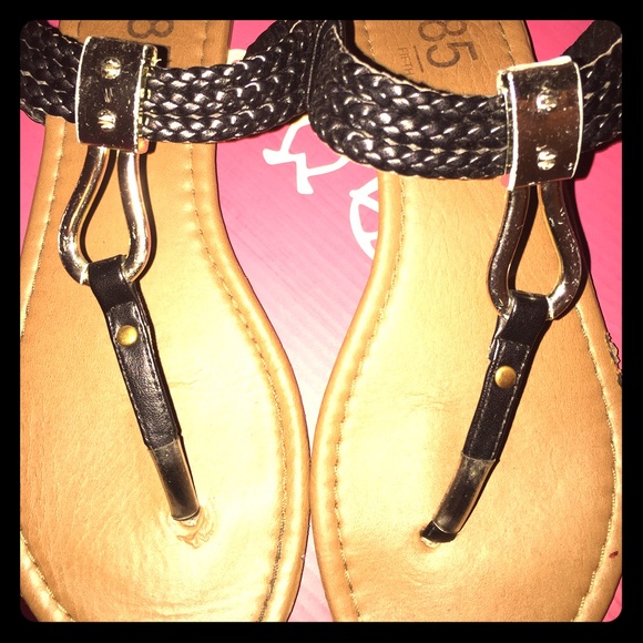 Black and Gold Sandals