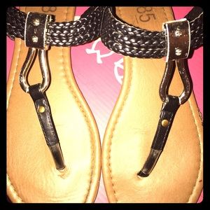 Black and Gold Sandals