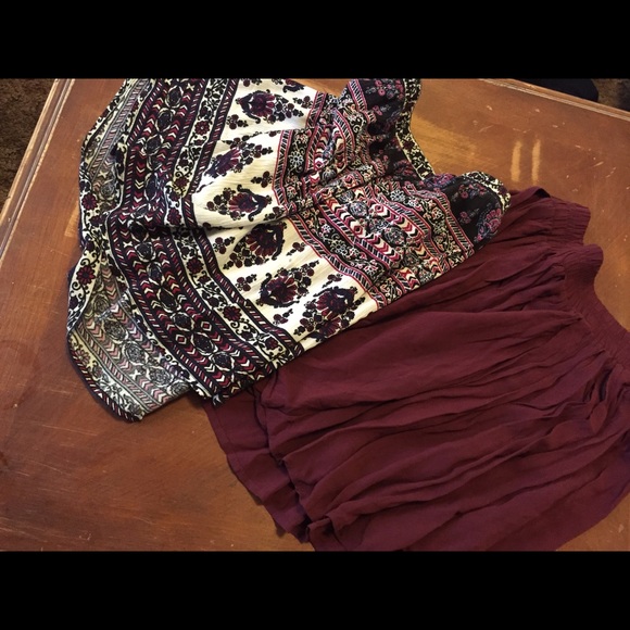Brandy Melville Burgundy Skirt