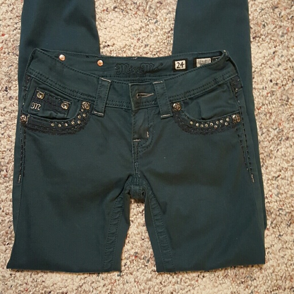 Authentic Teal Miss Me Skinny Jeans Sz.0 (24)