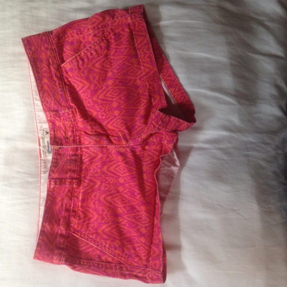 Pink and orange patterned shorts