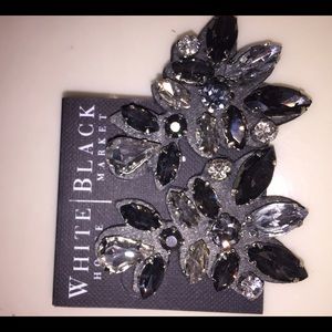 Black and White Jeweled Earrings