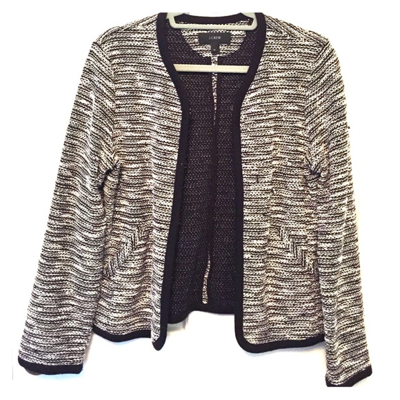 J Crew black multi cardigan