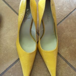 Yellow stiletto heels