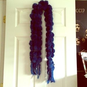 Blue Rabbit Fur Scarf