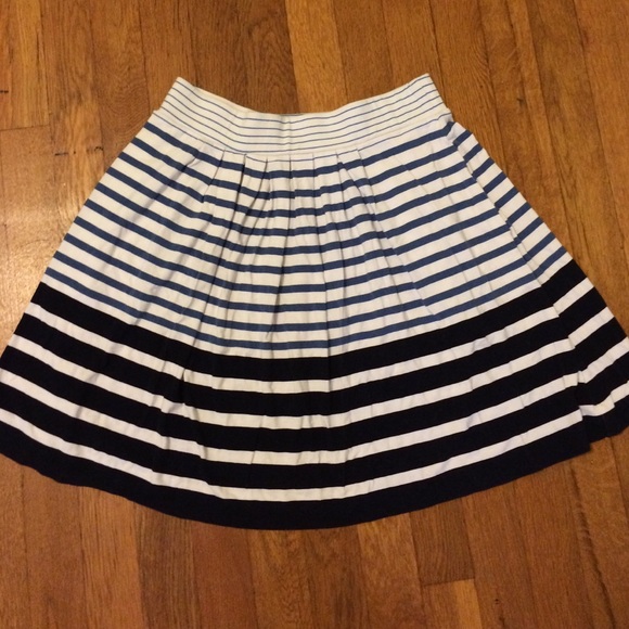LOFT striped pleated skirt