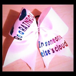 Rainbow cheer bow