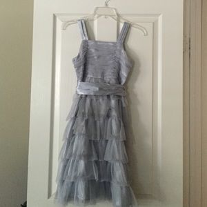 Silver grey  girls formal dress
