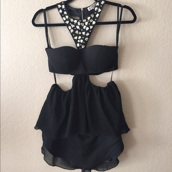 Rare London black top with cutouts