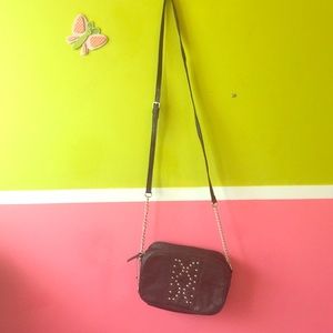 Black studded shoulder bag!