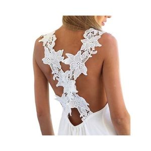 Summer mini dress! Backless crochet!