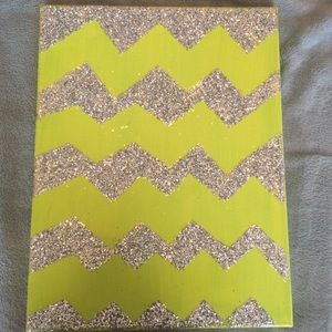 Handmade chevron canvas painting !